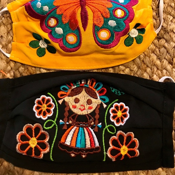 Mexican embroidered face mask - Picture 2 of 4